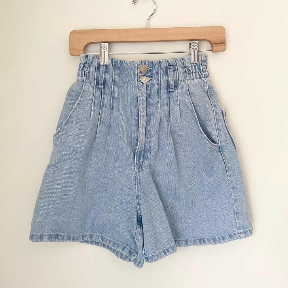Zara Light Blue High-Waist Denim Shorts